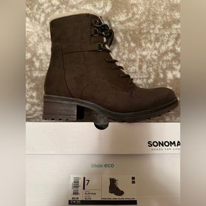 Sonoma Platypus Sherpa-Lined Combat Boots 7.0 - OLIVE not dark brown